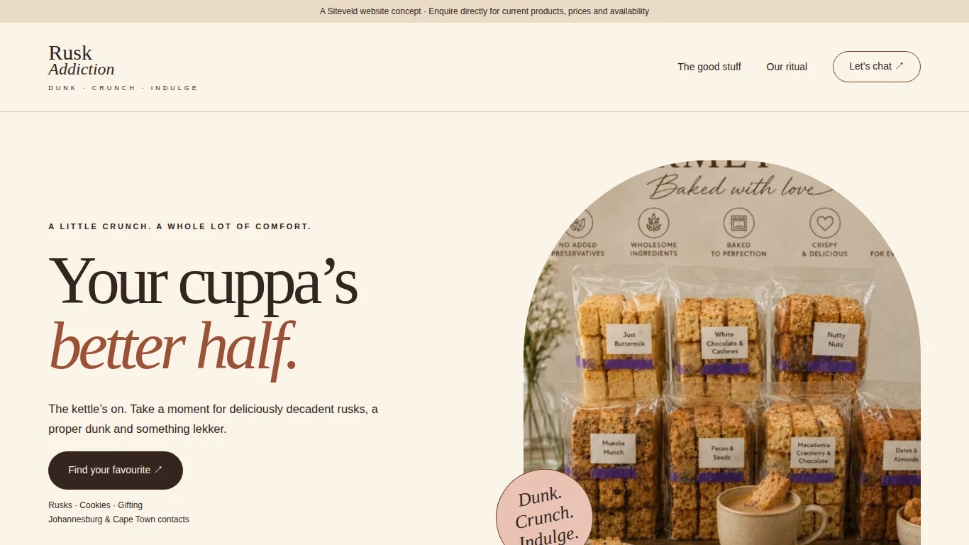Rusk Addiction website preview